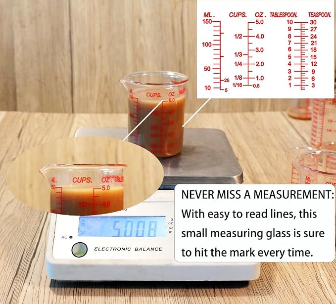 High Borosilicate Glass Measuring Cup-V-Shaped Spout，Glass Measuring Beaker