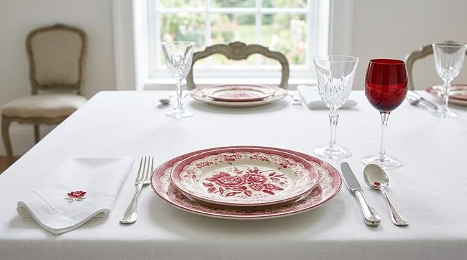 TUDOR ROYAL 24-Piece Porcelain Round Dinnerware Set, Service