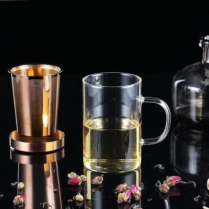 ecooe Tea Infuser Mug 16.9oz Glass Tea Cup