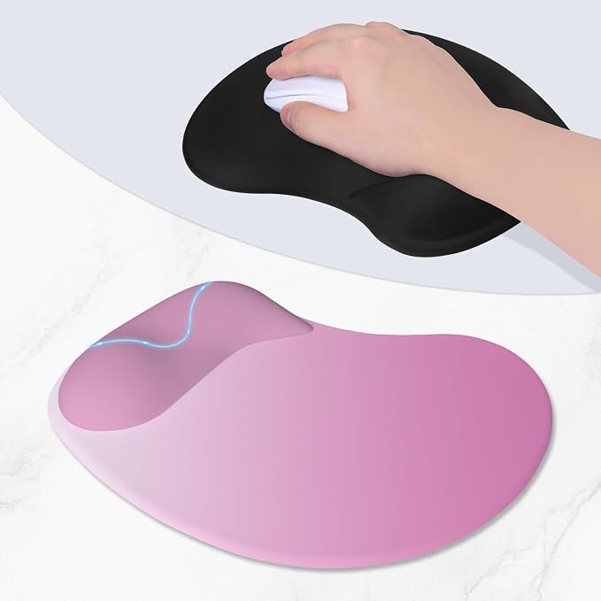 ITNRSIIET Ergonomic Mouse Pad, Cushioned Gel Wrist Rest, Non-Slip Base