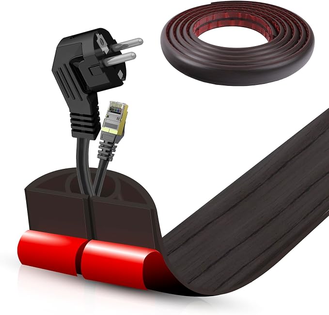 Floor Cord Cover Self Adhesive Cord Hider, 10FT Cable Management, Extension