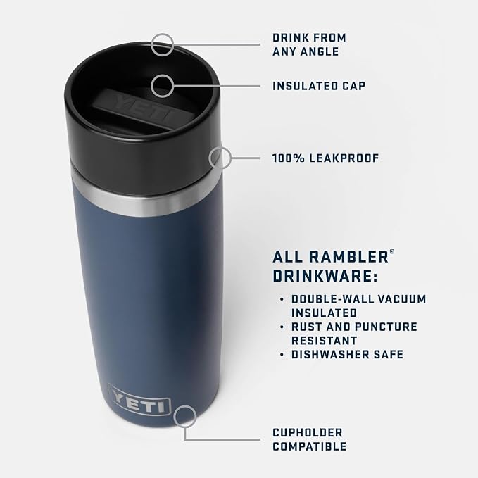 YETI Rambler 16 oz Travel Bottle, Stainless Steel, Vacuum Insulated