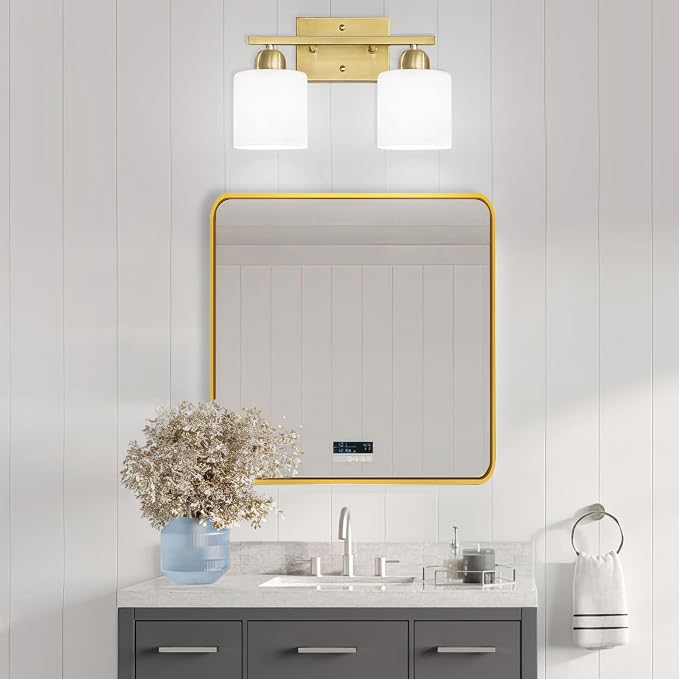 2 Light Bathroom Vanity, Bathroom Lights Over Mirror
