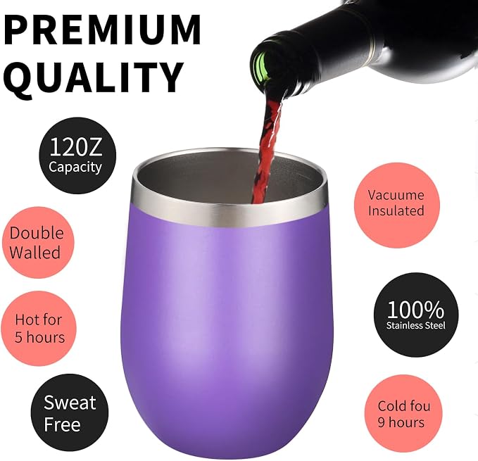 12oz/4 Pack Wine Tumbler Glasses