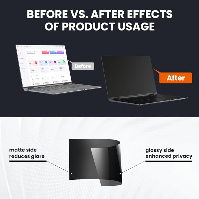 HD Laptop Privacy Screen 14 inch, Upgraded Laptop Privacy Screen