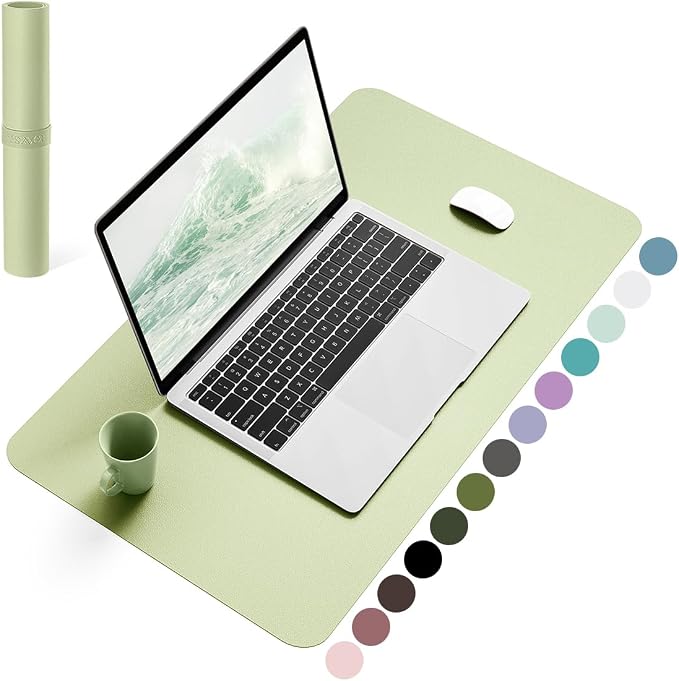 YSAGi Non-Slip Leather Desk Pad, Waterproof Laptop Computer Desk Keyboard Mat