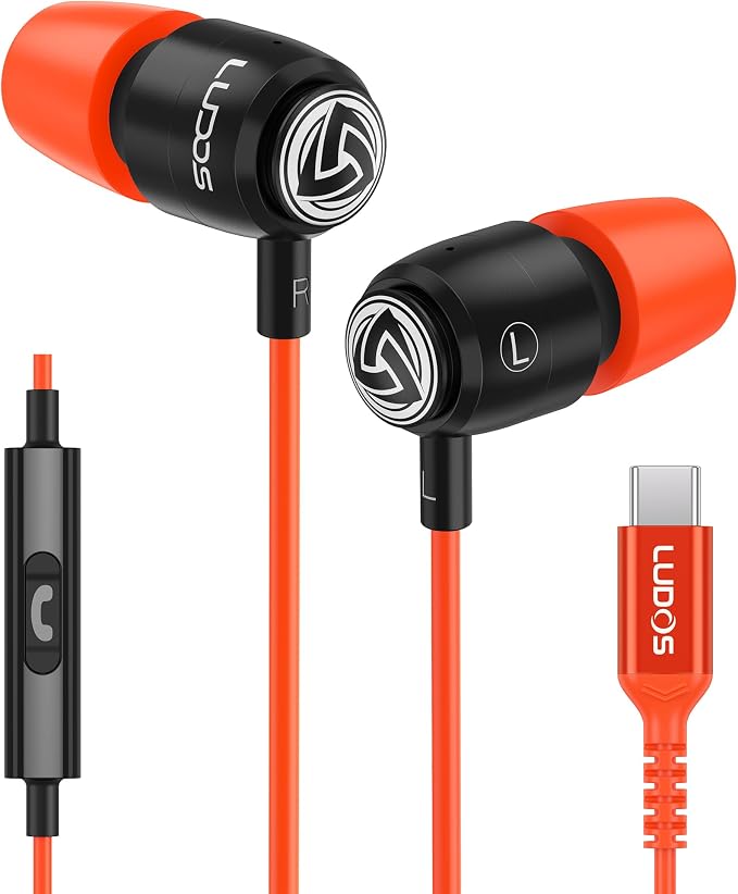 LUDOS Clamor USB C Headphones for iPhone 16 15 Pro Max Plus iPad Pro, 5 Years