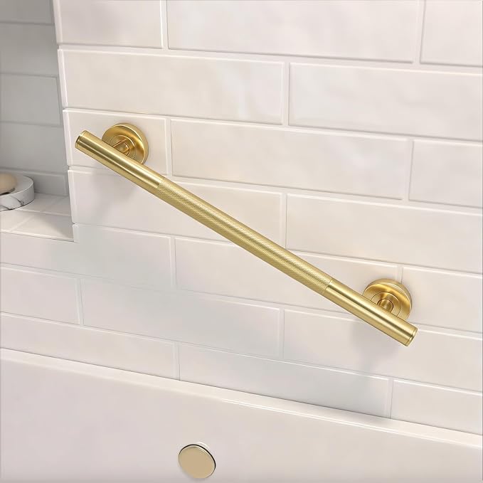 Gold Shower Grab Bars, 3 Pack Stainless Steel Bathroom Safety Grab