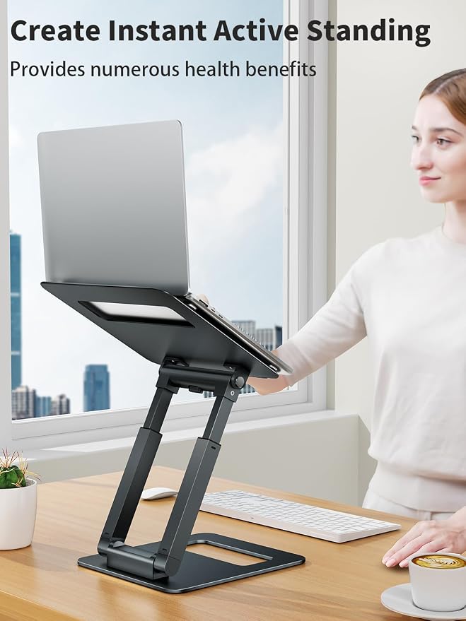 tounee Laptop Stand for Desk Adjustable Height, Telescopic Computer Stand