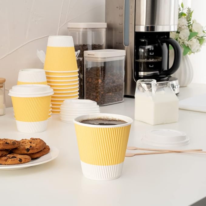 Restaurantware 8 Ounce Double Wall Disposable Coffee Cups, 500 Insulated Light