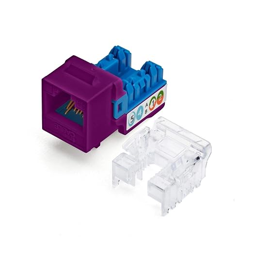 trueCABLE Cat5e Keystone Jack, Unshielded, 90 Degree Punch-Down, PoE++ 100W