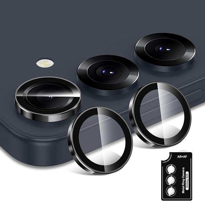 for Samsung Galaxy S25 Camera Lens Protector, Individual Metal Ring Tempered
