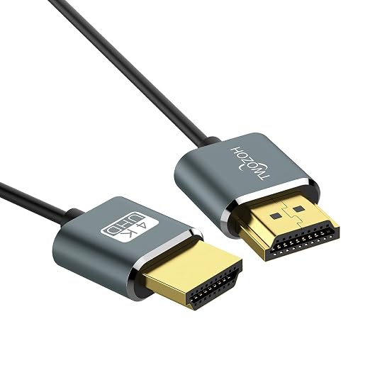 Twozoh Flexible & Slim HDMI Cable 3.3FT 2 Pack, Ultra Thin HDMI Cord Supports