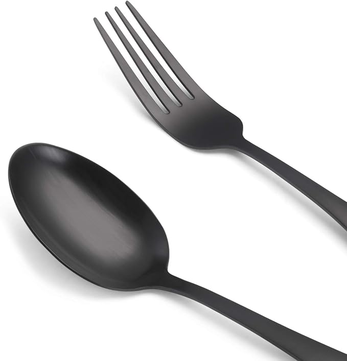 Matte Black Silverware Set, Satin Finish 20-Piece Stainless Steel Flatware set