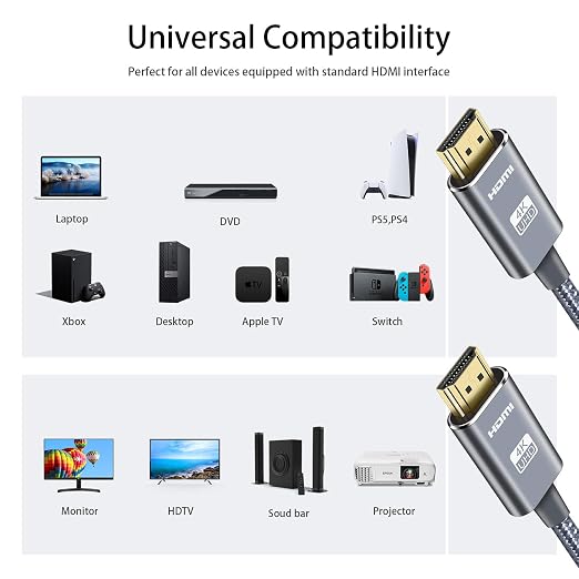 LEADSTAR HDMI Cable 4K 10 ft / 3m, High Speed HDMI 2.0 Cord Braided | 4K@60Hz