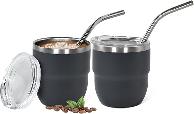 CHLJAR Espresso Cups, 4oz Insulated Espresso Cup Set of 2, Espresso Shot Cups
