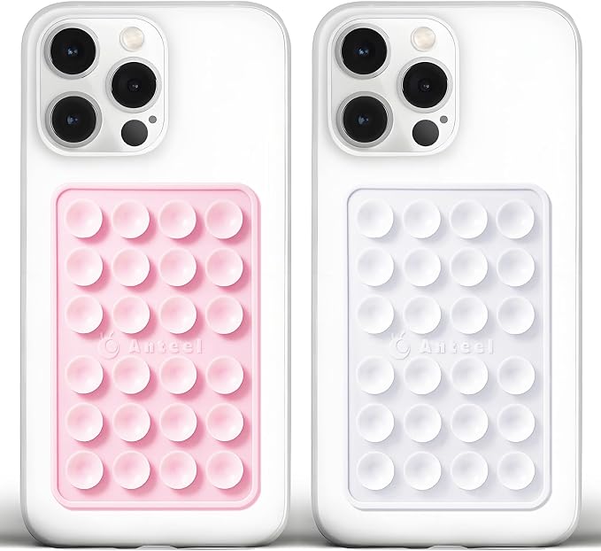 Anteel Medium-Sized Silicone Suction Phone Case Adhesive Mount, Enhanced
