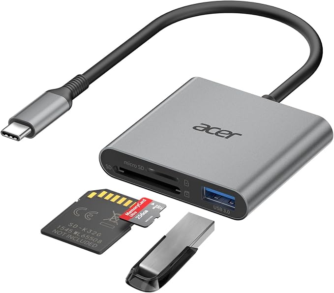 Acer SD Card Reader USB C, 3 in 1 Memory Card Reader
