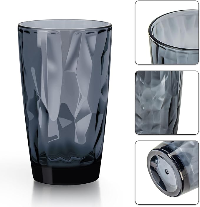 Topsky 16oz Plastic Tumblers Drinking Glasses Set of 4, Outdoor&Indoor