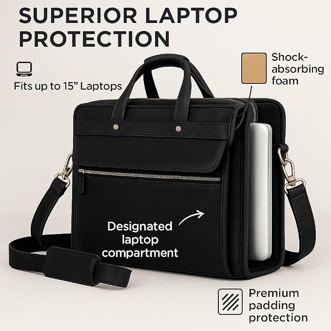 Luxorro Full Grain Leather Briefcase