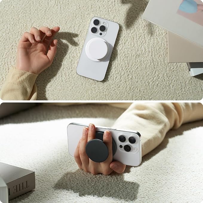 Sinjimoru for MagSafe Phone Grip, Soft Silicone Magnetic Finger Grip for iPhone