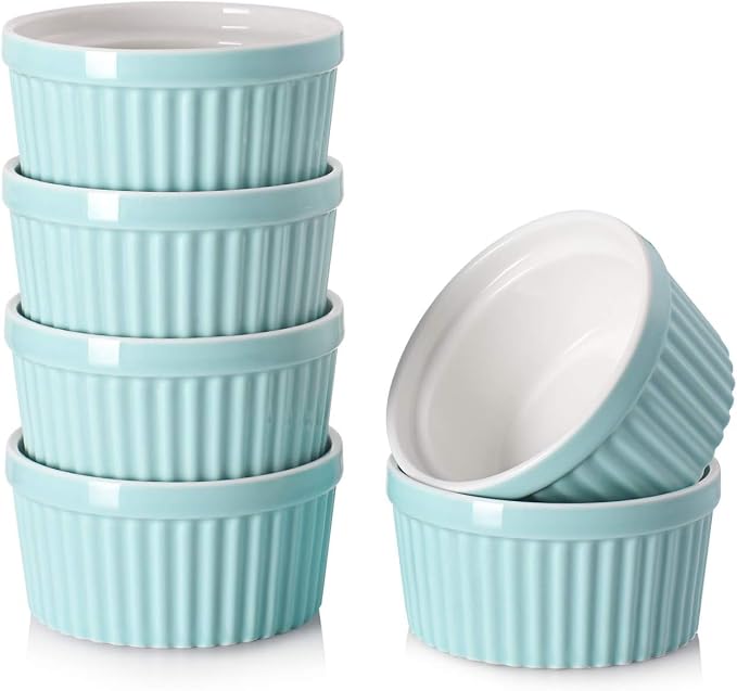 DOWAN 4 oz Ramekins for Creme Brulee, Porcelain Ramekin Oven Safe, Classic