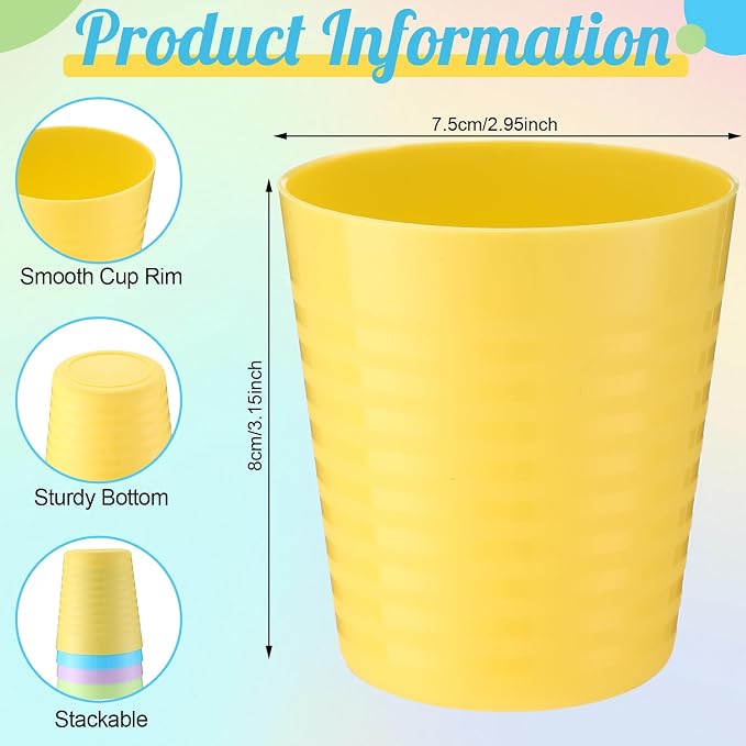 Eccliy 36 Pcs Kids Cups Bulk, 8 oz Plastic Toddler Drinking Cups Unbreakable