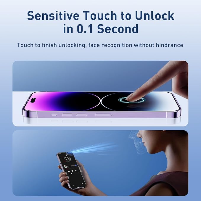 for iPhone 14 Pro Max Screen Protector Blue Light Full Coverage Dynamic Island
