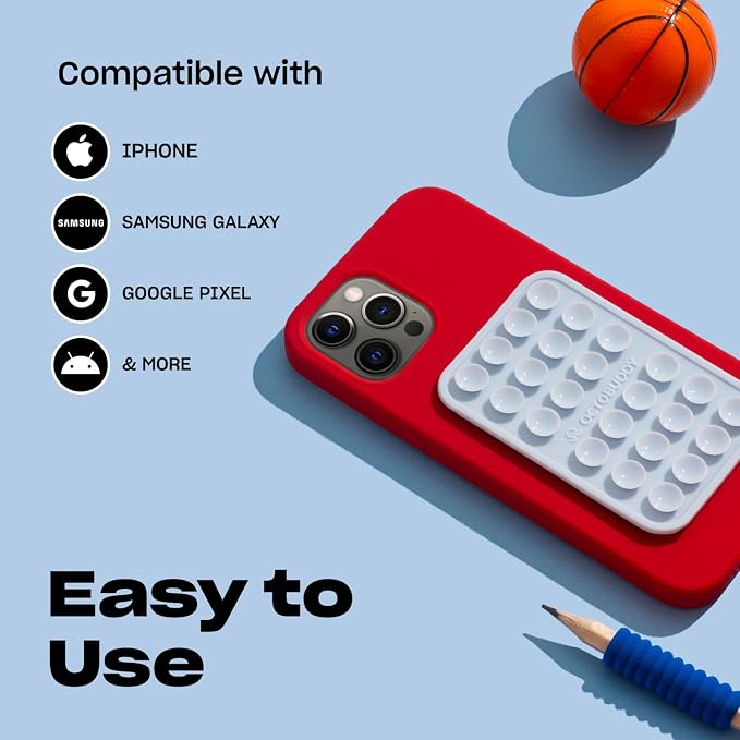 Classic - Silicone Suction Phone Case Adhesive Mount - Hands-Free, Strong Grip