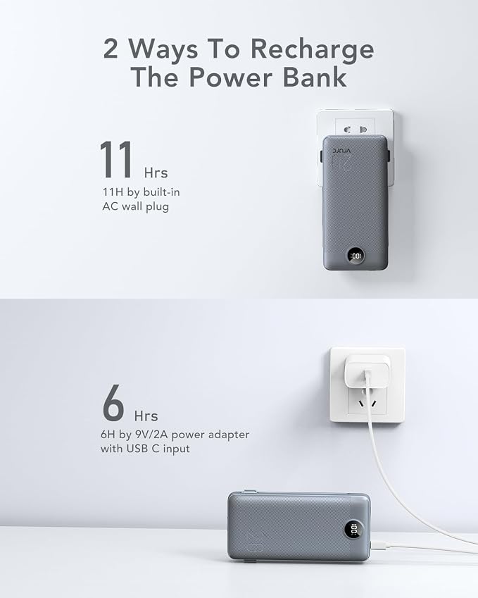 Portable Charger Power Bank 20000mAh, VRURC 22.5W Fast Charging Power Bank