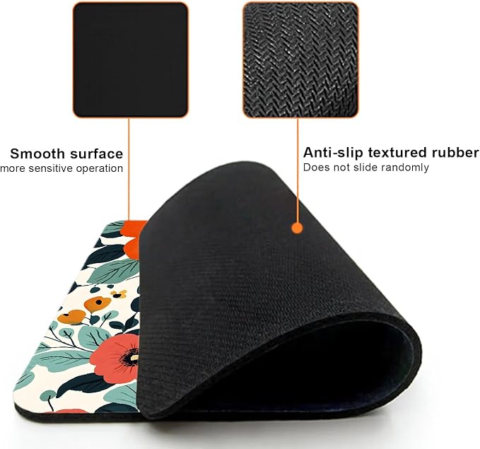 Mouse Pad, Cute Floral Pattern Flower Mouse Pads