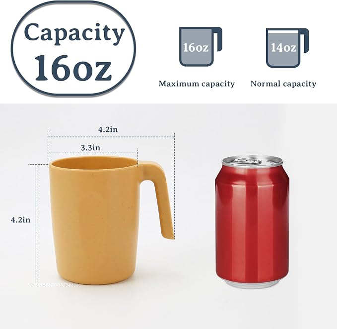 Wrova 16oz Wheat Straw Cups