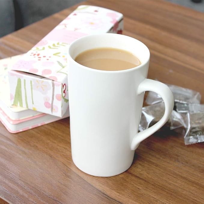 2 Pack 20 OZ Coffee Cup Simple Pure White Ceramic Cup | Plain Large Tall White