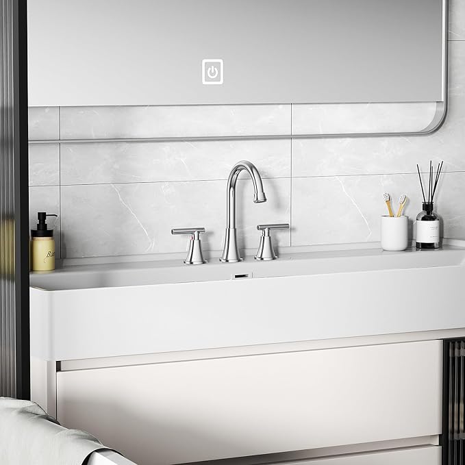 Bathroom Faucets for Sink 3 Hole, Chrome Bathroom Sink Faucet
