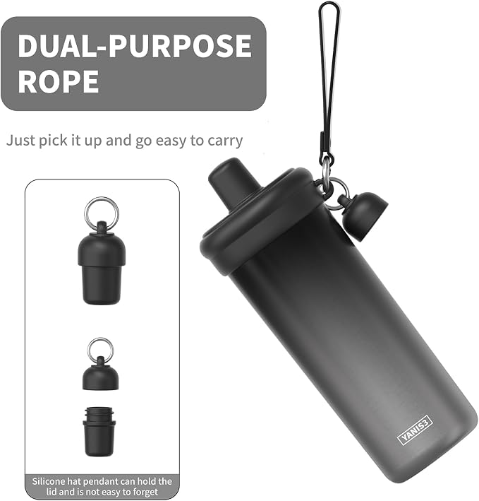 20 oz Thermo Cup with Straw, Thermal Insulated Car Cups with Hand Strap