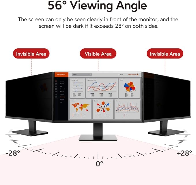 BERSEM 22 Inch Monitor Computer Privacy Screen Filter