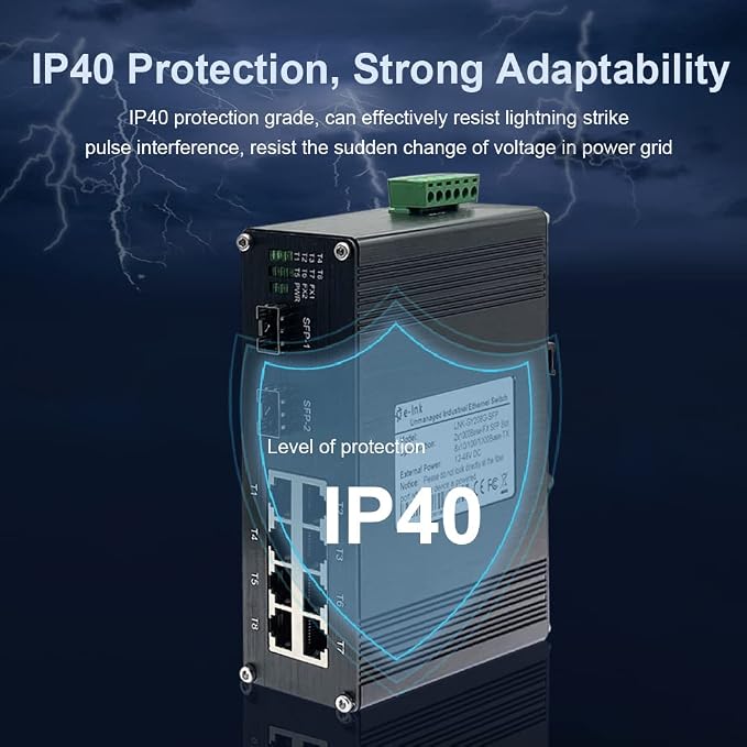 Industrial 8-Port Gigabit Ethernet Switch DIN Rail/Wall-Mount 8 port RJ45