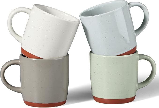 E-far Ceramic Coffee Mug Set of 4, 12oz Stoneware Coffee Cup