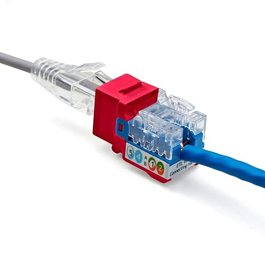 trueCABLE Cat5e Keystone Jack, Unshielded, 90 Degree Punch-Down, PoE++ 100W
