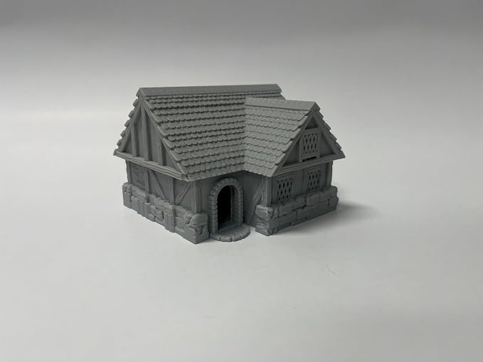 Paintable Tabletop Miniature Little Town Building Terrains Compatible - 18mm