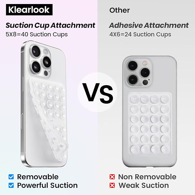 2PCS Silicone Suction Cup Phone Case Mount Double Sided, Hands-Free Phone