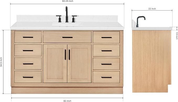 60" Inch Bathroom Vanity