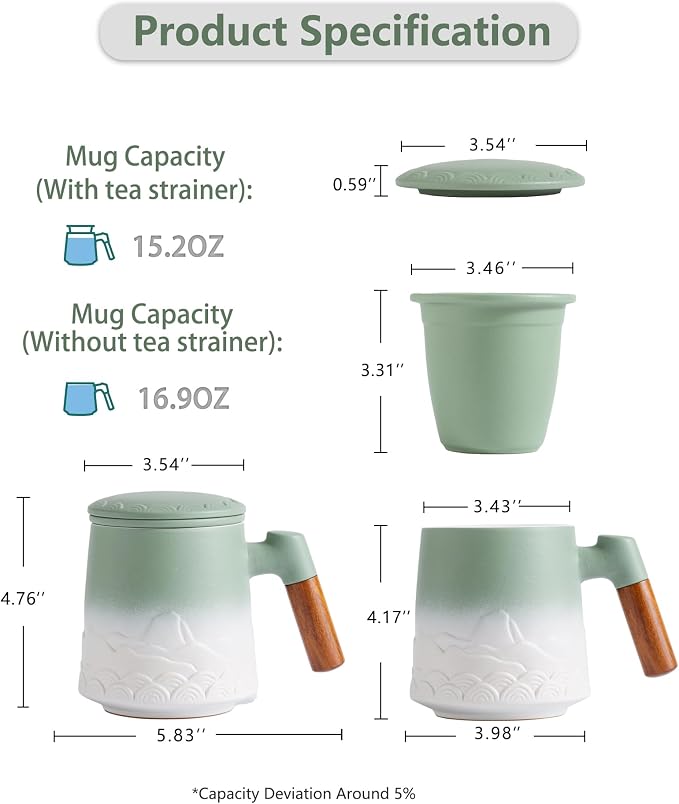 ZENS Tea Mug with Infuser and Lid