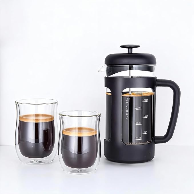 Easyworkz Double Walled Glass Coffee Mugs, Cocktails & All Beverages