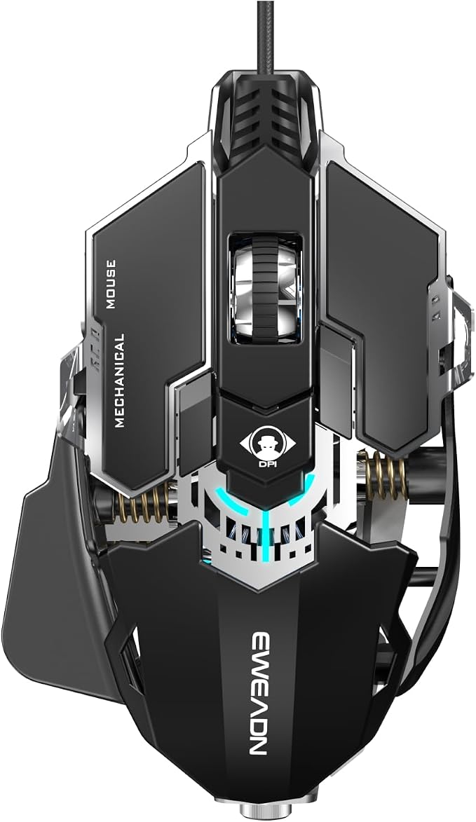 EWEADN G5 Wired Gaming Mouse, Ergonomic RGB Computer Mouse, 12800 Adjustable DPI