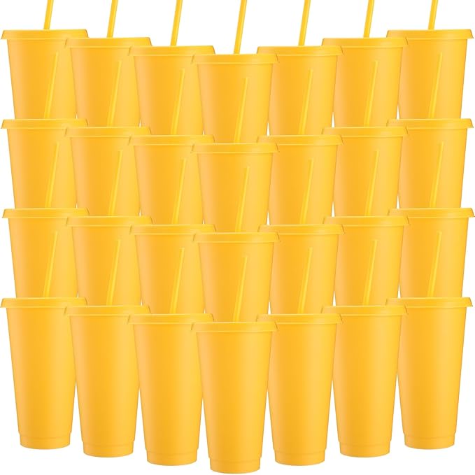Honeydak 30 Pack Tumbler with Straw and Lid Bulk Cups