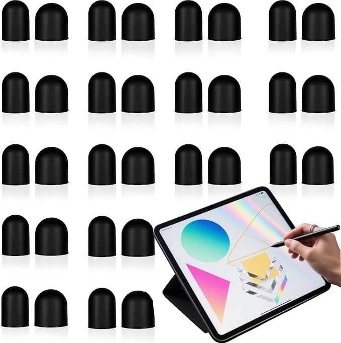 30Pcs Rubber Tips for Stylus Pens, 0.2inch & 0.28inch Replacement Nibs for