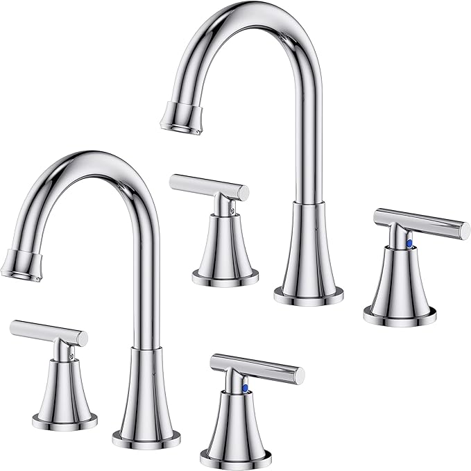 Bathroom Faucets for Sink 3 Hole, Chrome Bathroom Sink Faucet