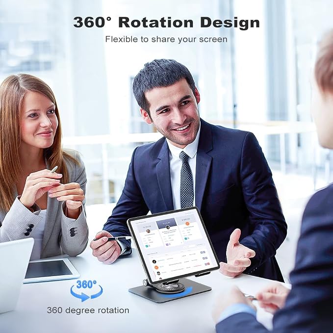 Swivel Tablet Stand with 360 Rotating Base, Adjustable Holder