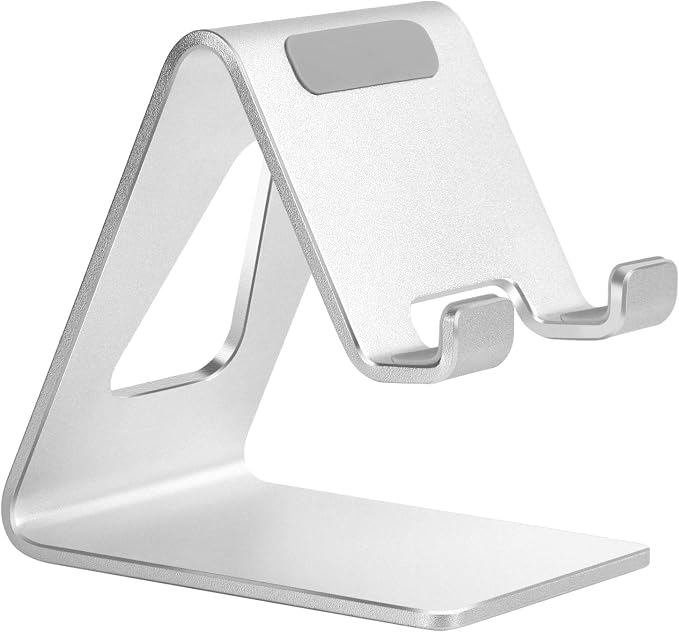 Cell Phone Stand for Desk, Desktop Phone Holder, Aluminum Mobile Phone Stand